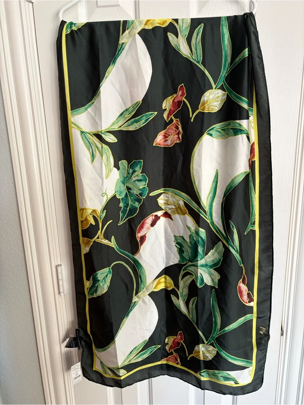 White House Black Market “Autumn Leaves with Spruce” Oblong Scarf